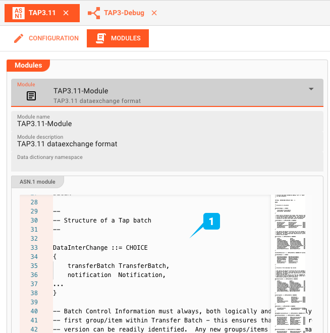 Pasting ASN.1 Grammar into layline.io